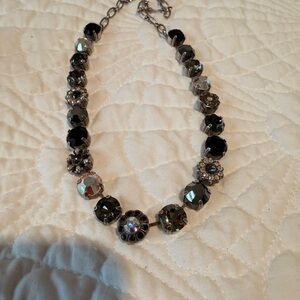 Mariana Black and Silver Crystal Necklace